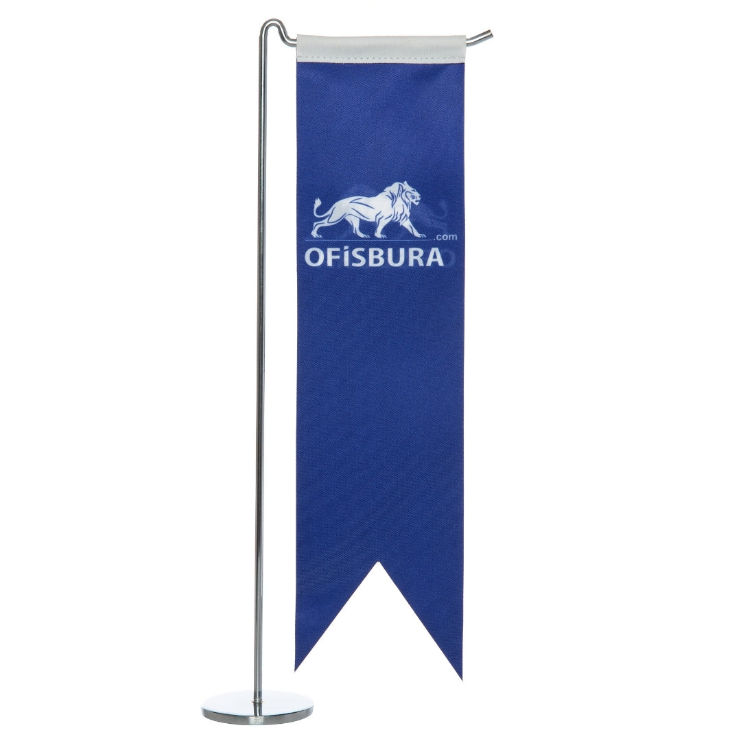 Swallowtail Logo T Table Flag Silver - Desktop Office Flag
