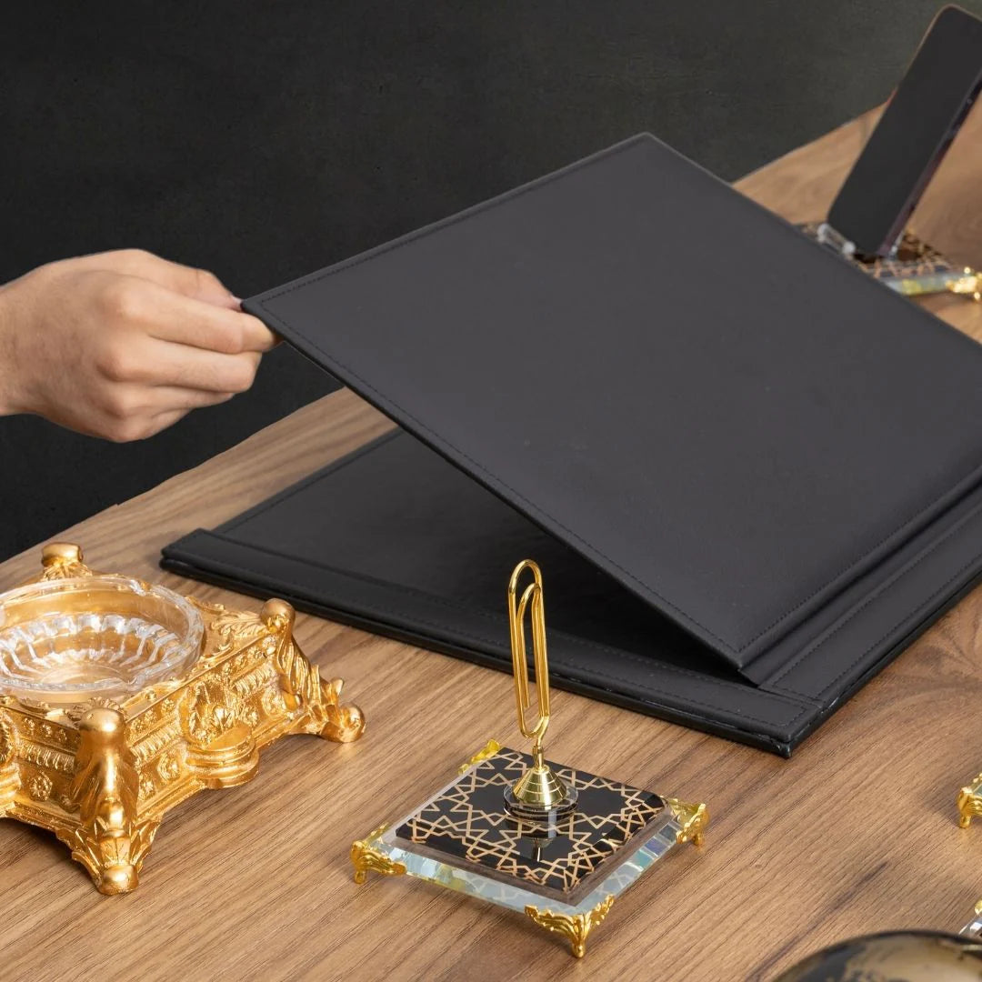 Prestige | 12-Piece Crystal Desk Set & Nameplate Set