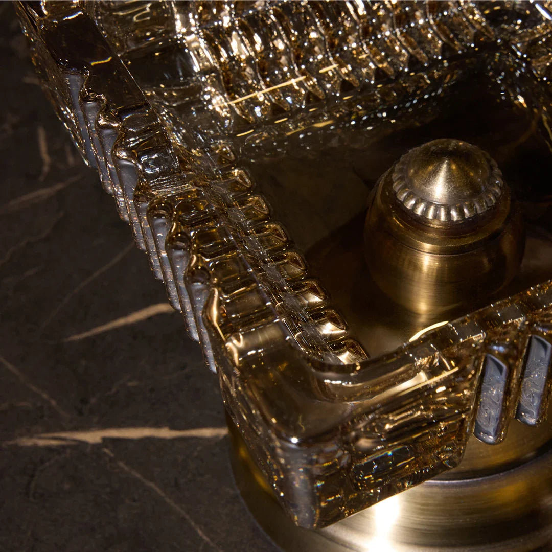Elegant Series Square Crystal Ashtray & Candy Dish - 15 cm Footed Luxury Office Object