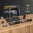 Special Crystal | 7-Piece Crystal Desk Set & Nameplate Set - Gold Accents