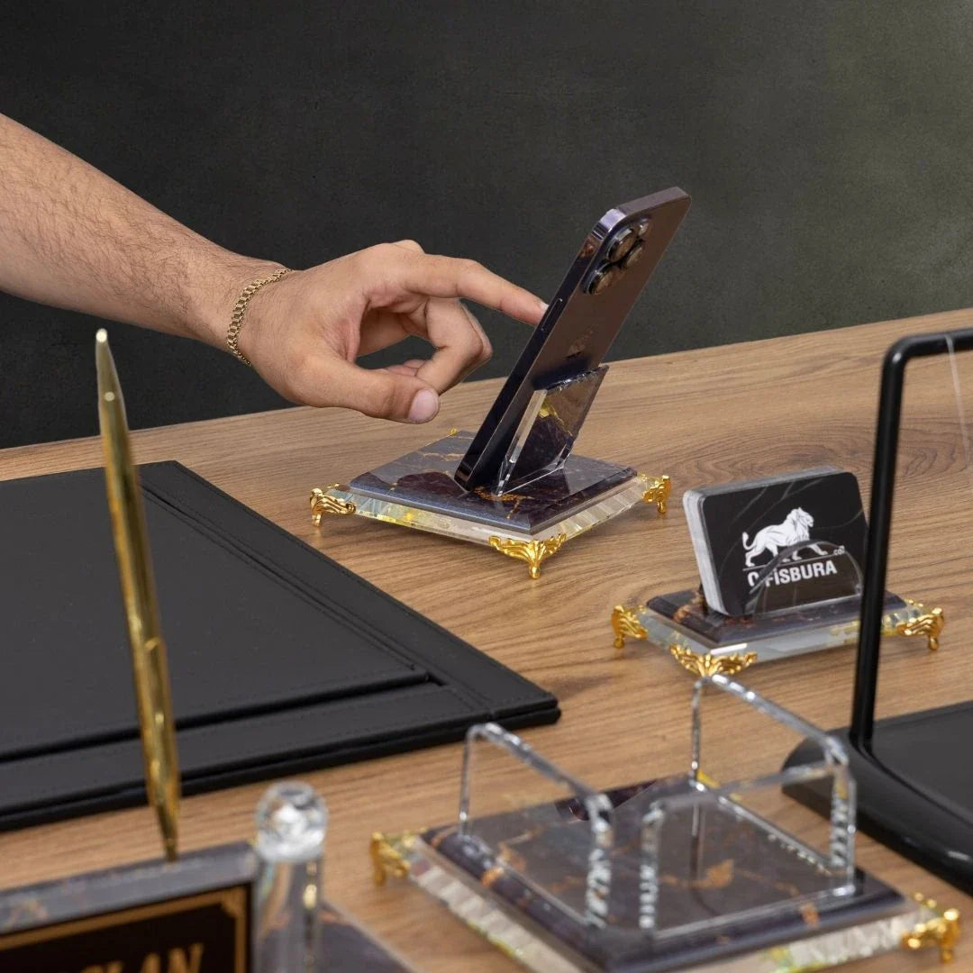 Elegance | 9-Piece Crystal Desk Set & Nameplate Set