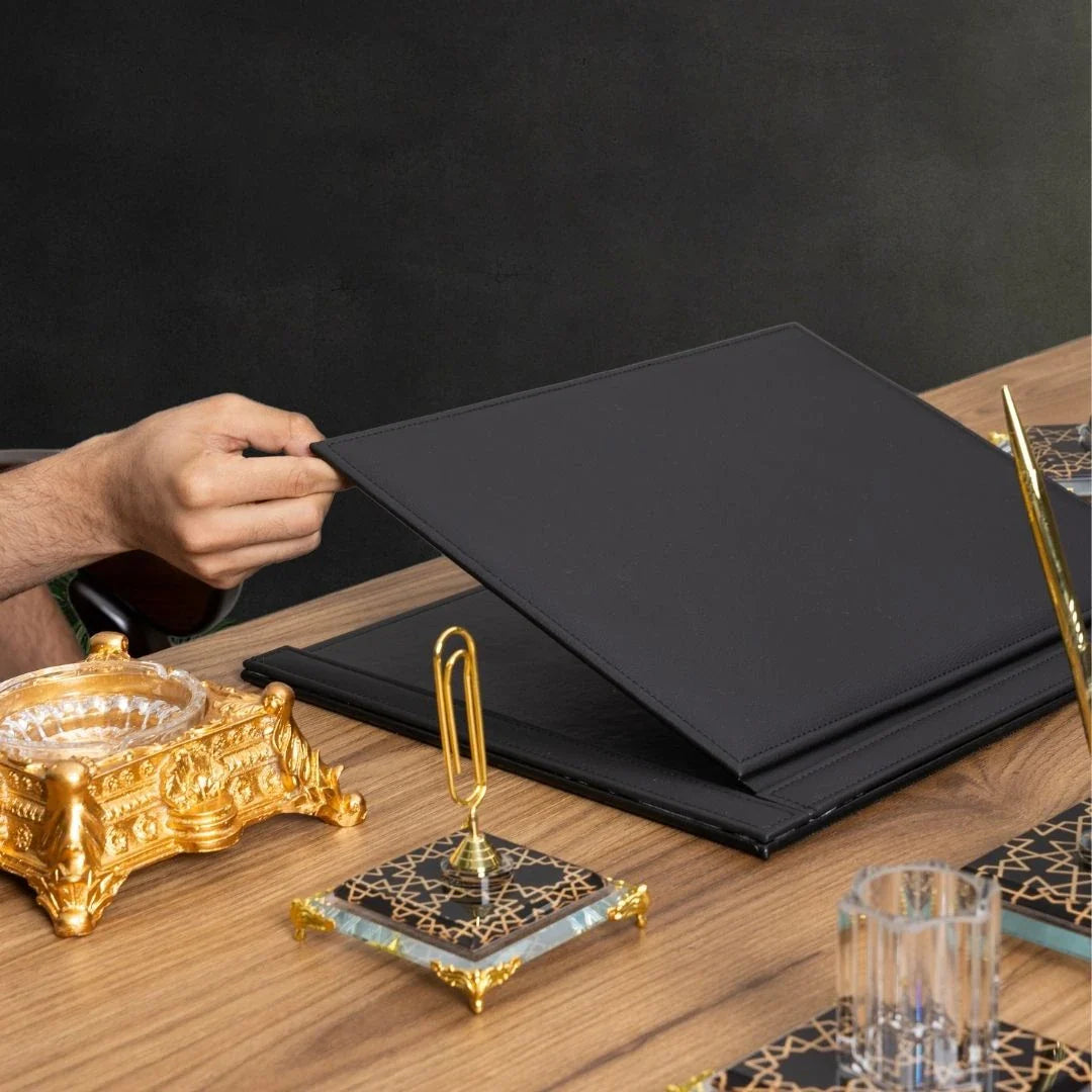 Prestige | 9-Piece Crystal Desk Set & Nameplate Set