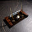 Brown | Crystal Desk Nameplate – Wood Base