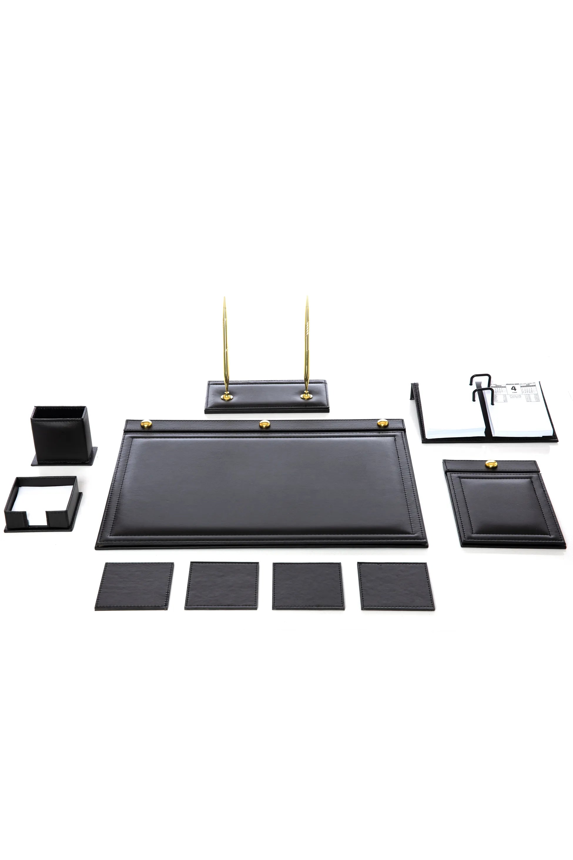 10-Piece Leather Desk Set with Accessories