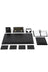 Leather Desk Set with Wooden Nameplate, 10 Pieces