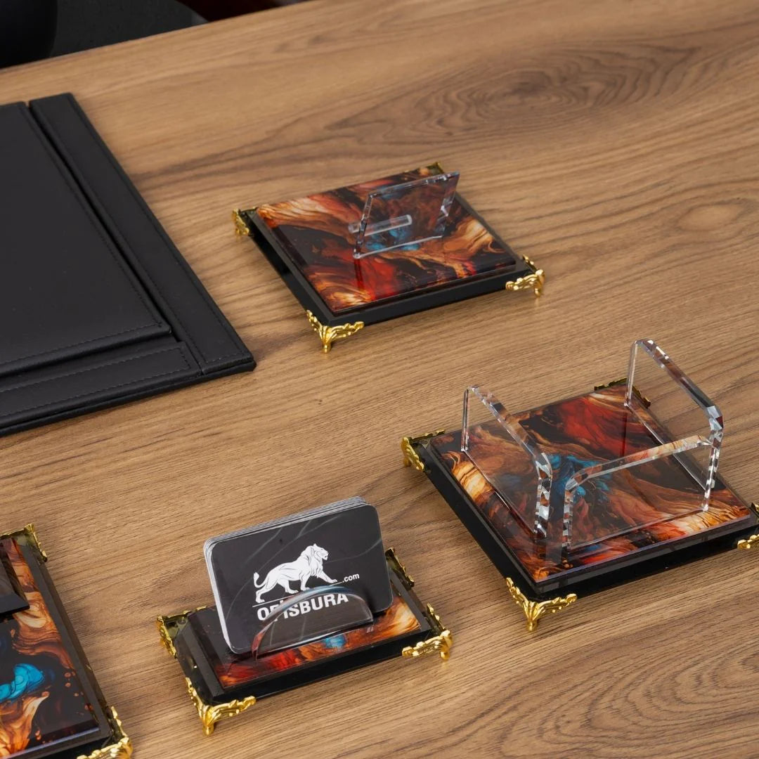 Royalty | 7-Piece Crystal Desk Set & Nameplate Set