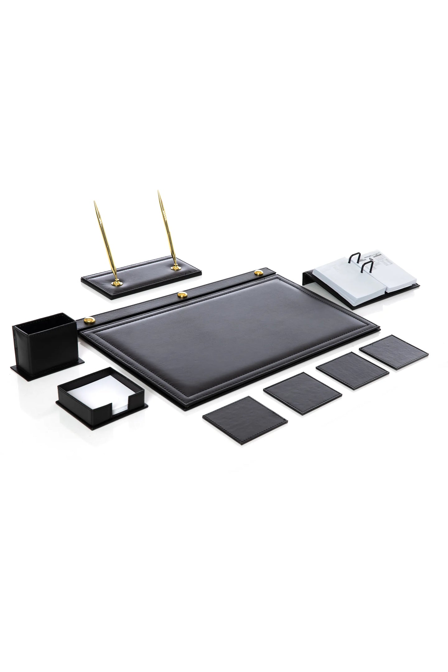 9-Piece Leather Desk Set with Accessories