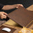 Brown & Gold Leather 14-Piece Premium Desk Set