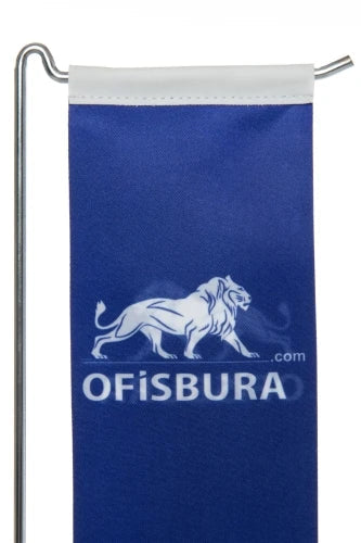 Swallowtail Logo T Table Flag Silver - Desktop Office Flag