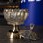 Crystal Glass Candy Dish with Lid, Gold Detail - 25 cm