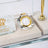 Ephesus Cream Gold-Detail Natural Marble | Luxury Desk Nameplate Set - 30 × 16 Cm