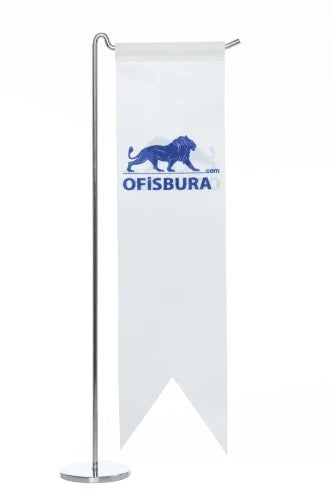 Swallowtail Logo T Table Flag Silver - Desktop Office Flag