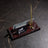 Burgundy Marble Desk Nameplate | Personalized Office Nameplate with Gold Pen Holder