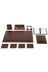 Leather Desk Set with Wooden Nameplate, 10 Pieces