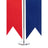 Dual T Table Flag, Chrome Pole - Personalized Logo Desktop Flag Set