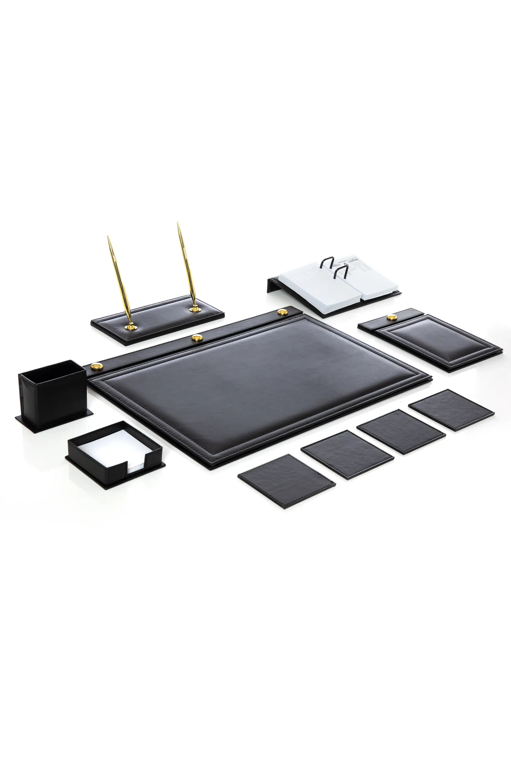 10-Piece Leather Desk Set with Accessories
