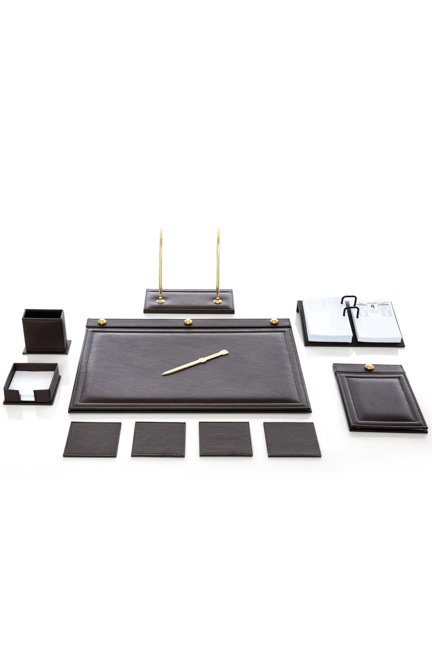 11-Piece Leather Desk Set with Accessories