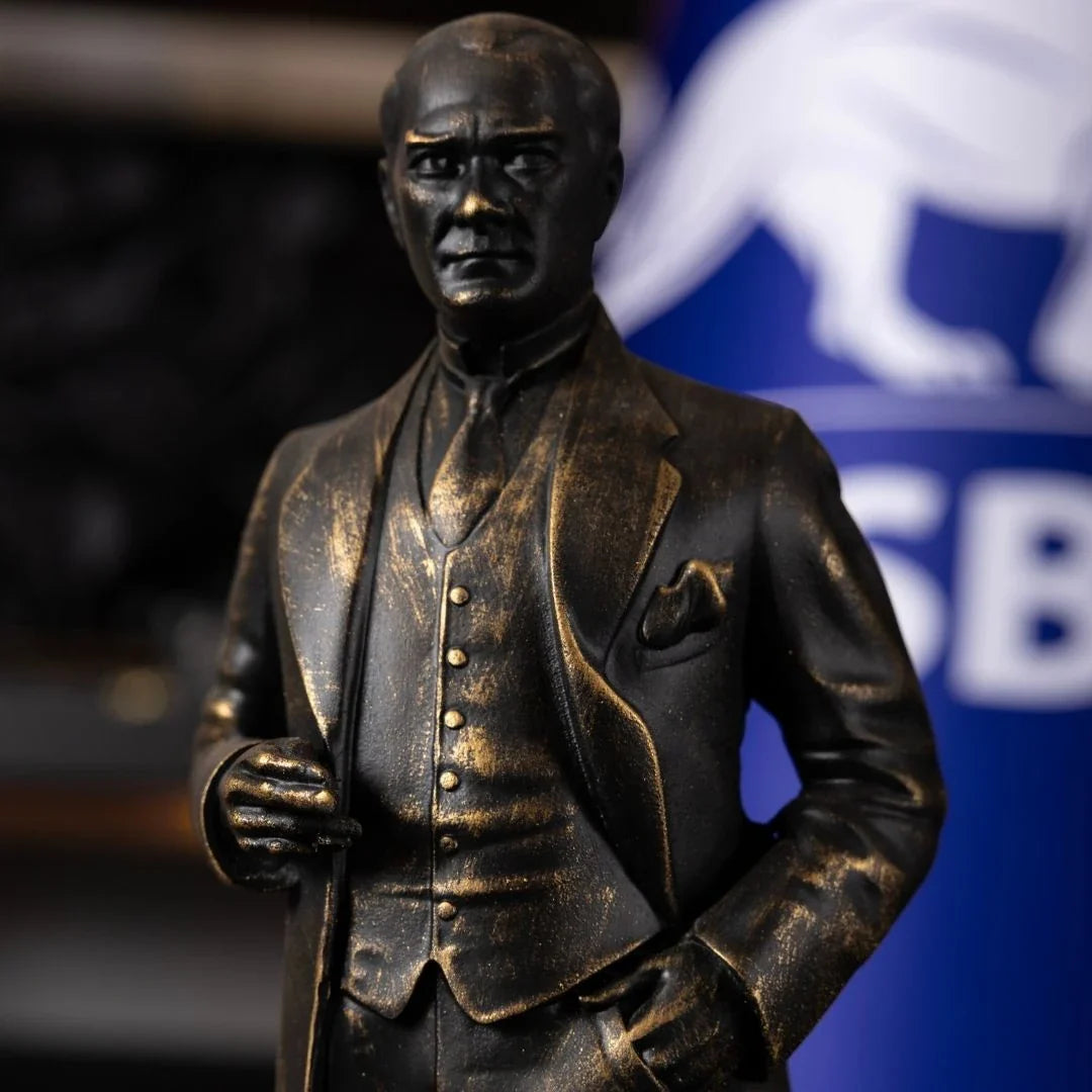 Atatürk Figurine | 30 cm Antique Black Polyester