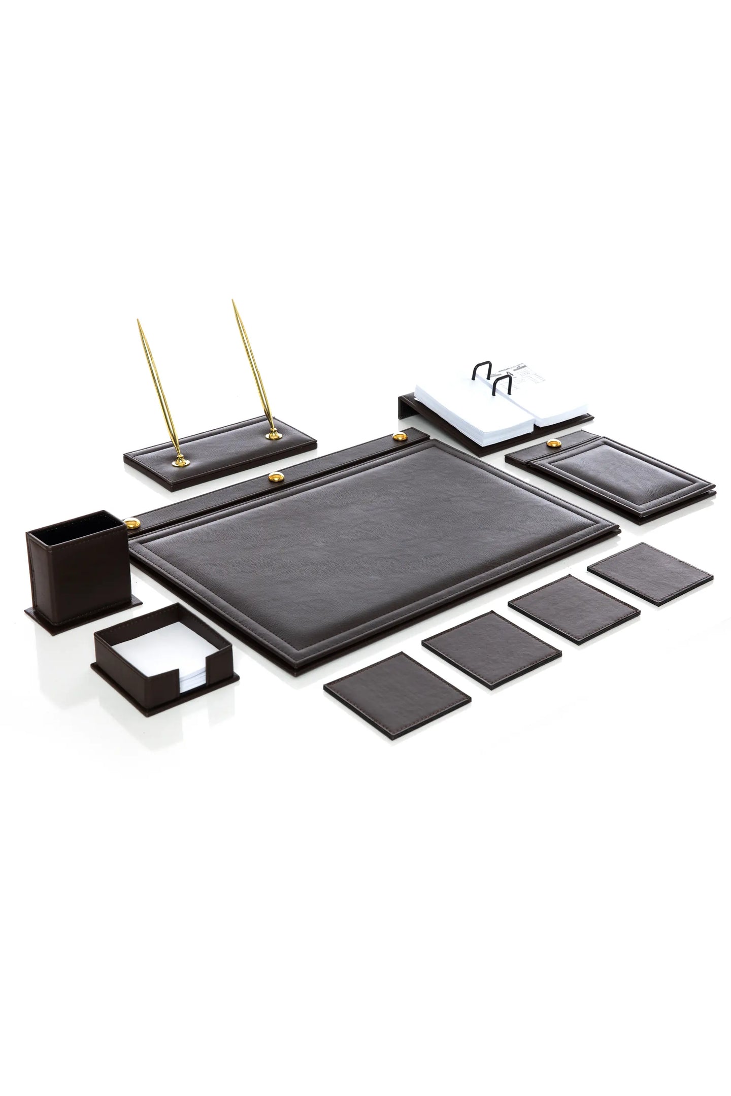 10-Piece Leather Desk Set with Accessories