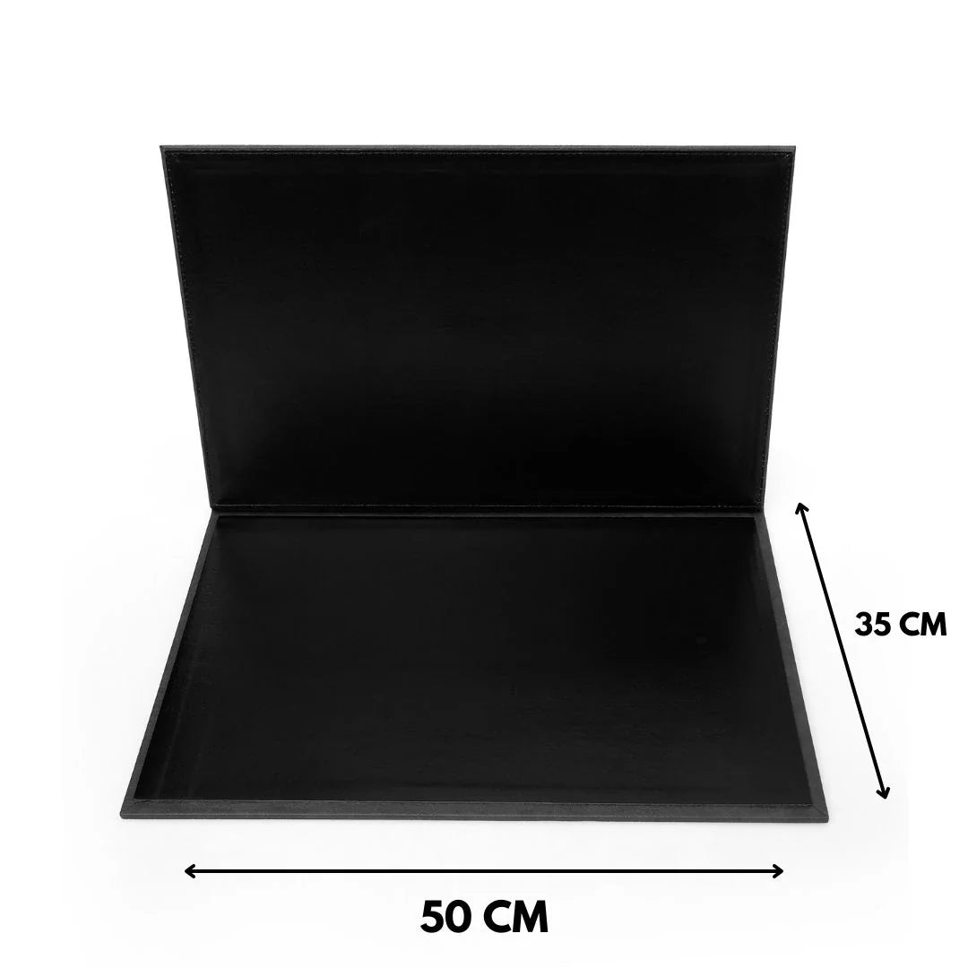 Large Leather Desk Set with Flap - Anthracite | 50x35 cm (4 Free Coasters)