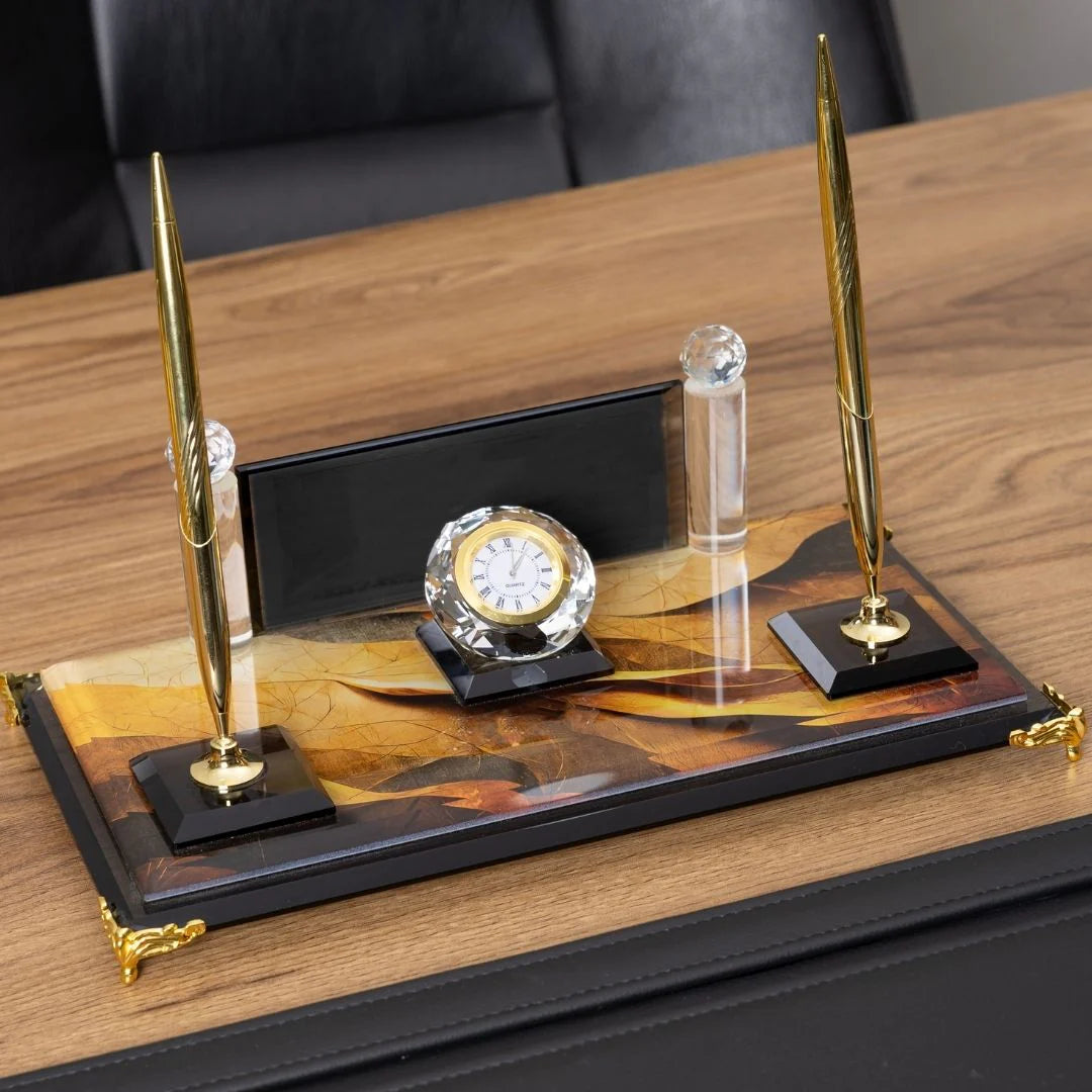 Siena | 12-Piece Crystal Desk Set & Nameplate Set
