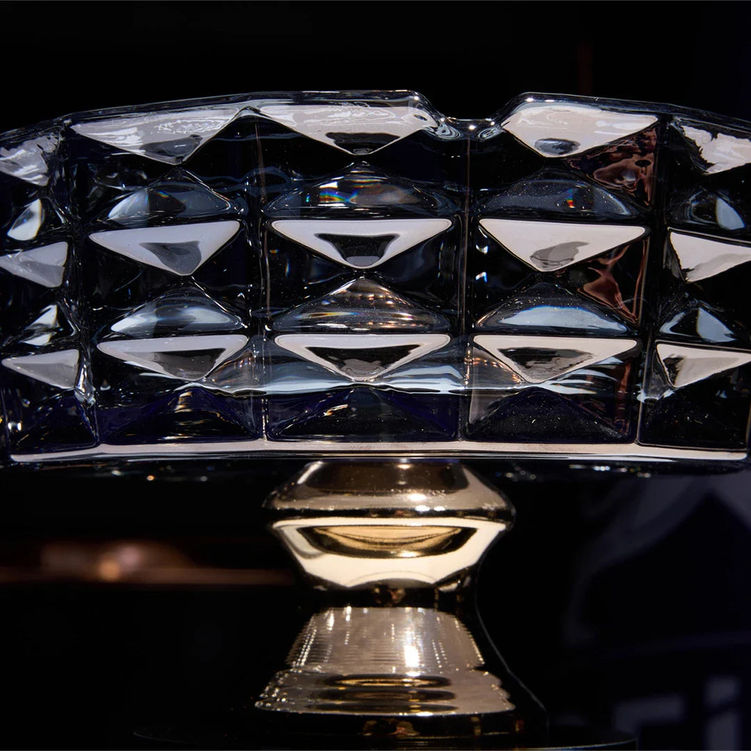 Elegant Series Smoke Crystal Ashtray & Candy Dish - 15 cm Footed Luxury Office Object