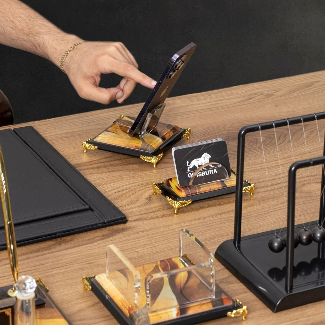 Siena | 9-Piece Crystal Desk Set & Nameplate Set