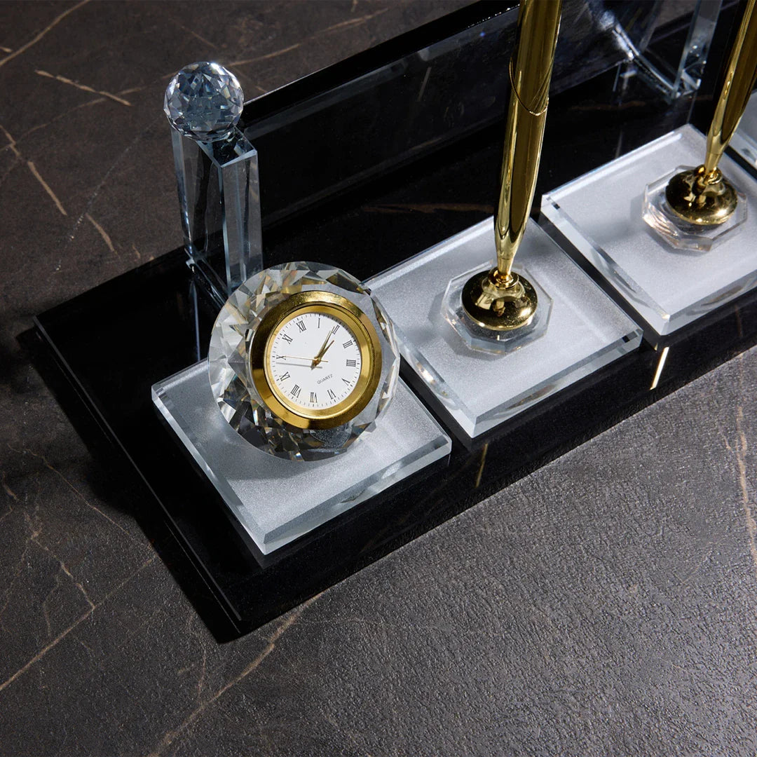 Majesty | Crystal Desk Nameplate – Gold