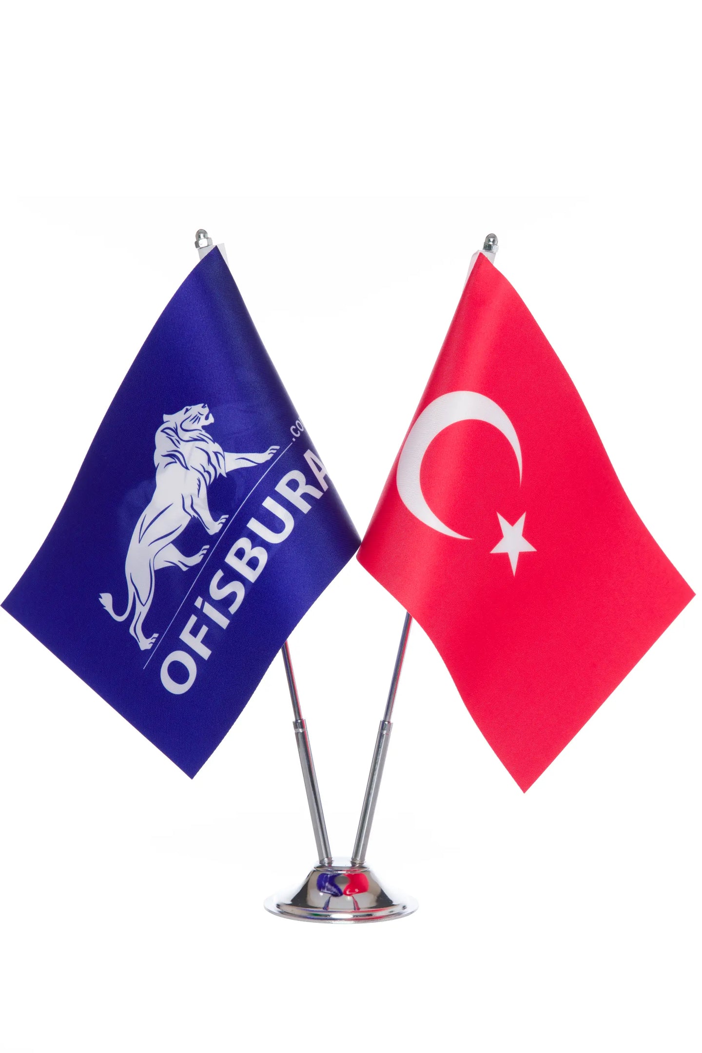 Table Flag | Logo & Turkish Flag Chrome Pole