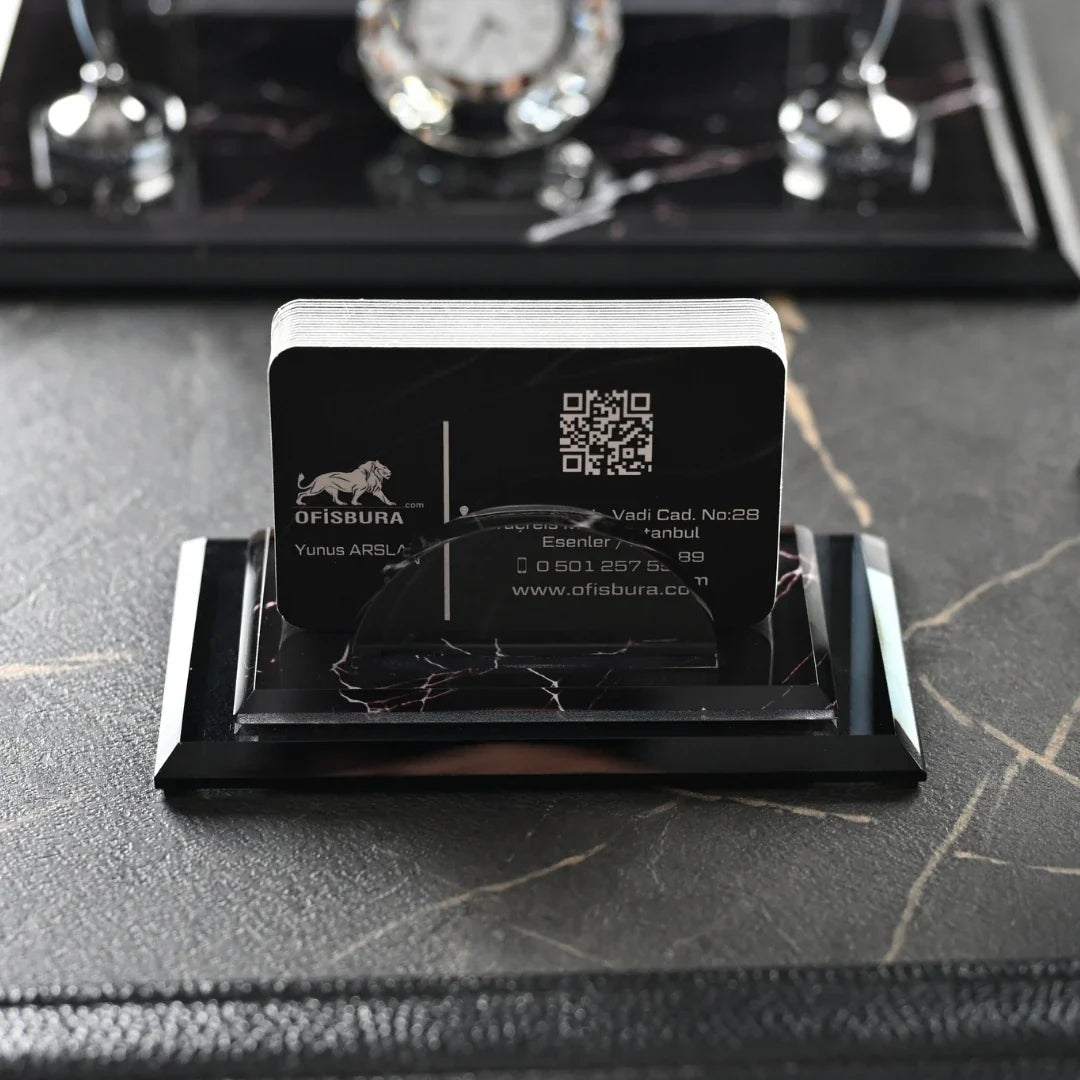 Midi Zebra | 13-Piece Crystal Desk Set & Nameplate Set