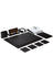 Leather Desk Set with Wooden Nameplate, 10 Pieces