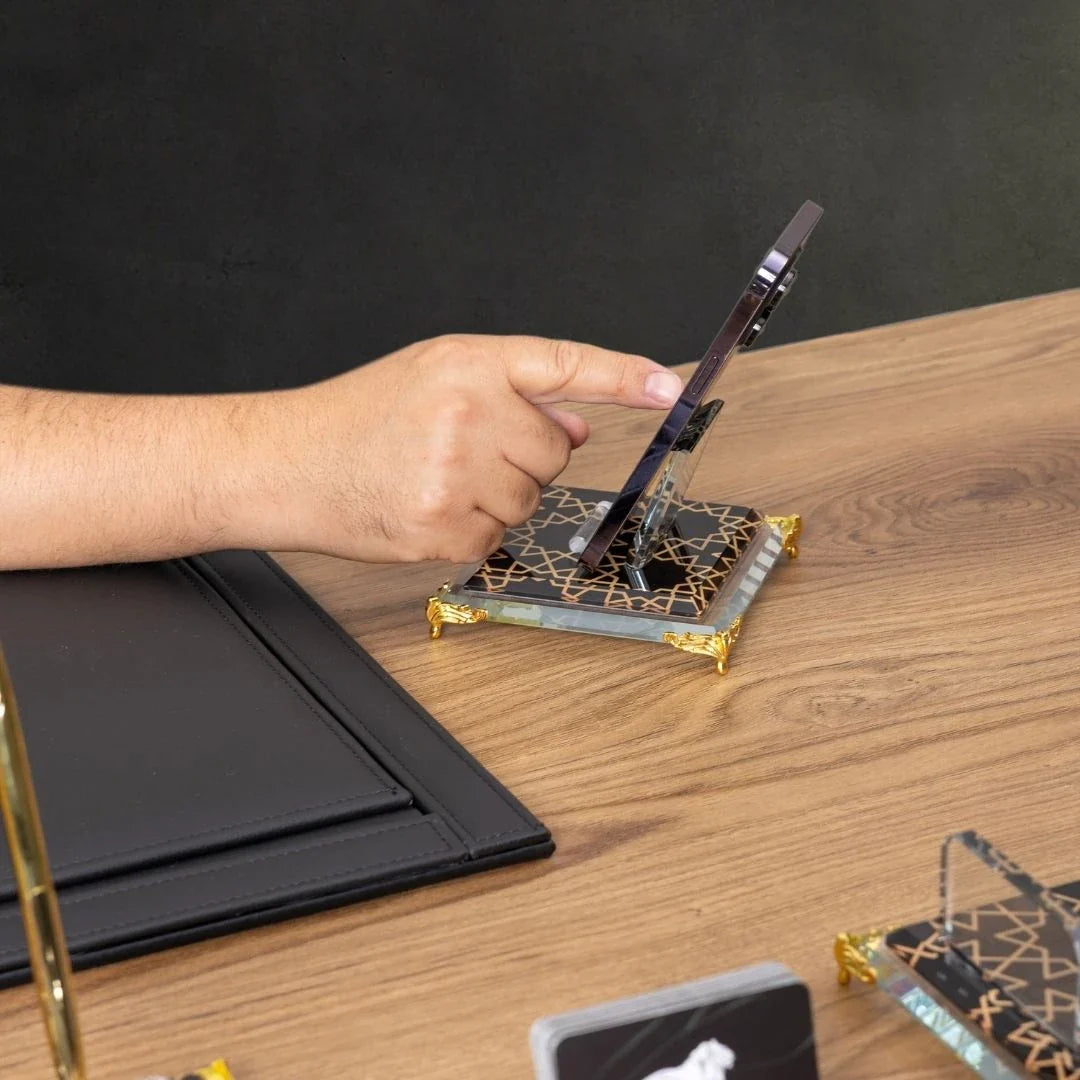 Prestige | 7-Piece Crystal Desk Set & Nameplate Set
