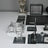 20-Piece Black Crystal Desk Set & Nameplate Set - Silver Details