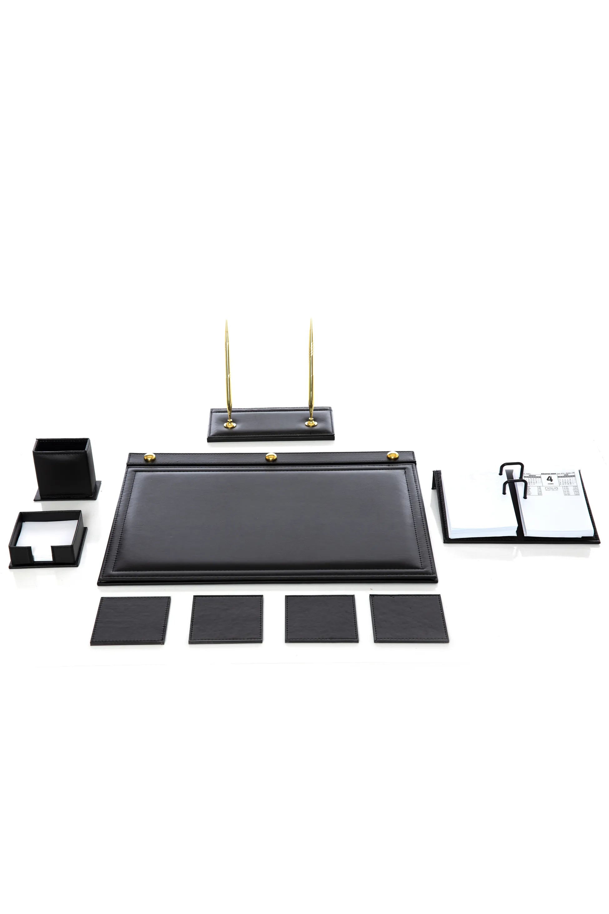9-Piece Leather Desk Set with Accessories