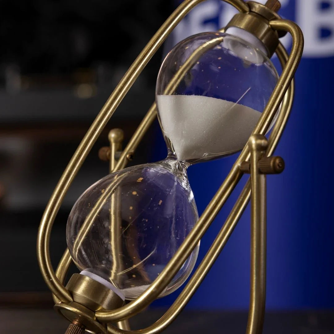 Rotating Hourglass Desktop Accessory - Gold, 30 Minutes