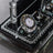 Knit-Pattern Silver Crystal Desk Nameplate - Dual Pen Holder & Clock Office Set