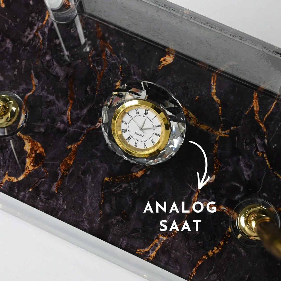 Elegance | 20-Piece Premium Crystal Desk Set & Nameplate Set