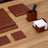 Classic Tan Leather 8-Piece Desk Set