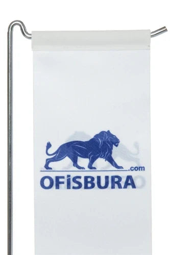 Swallowtail Logo T Table Flag Silver - Desktop Office Flag