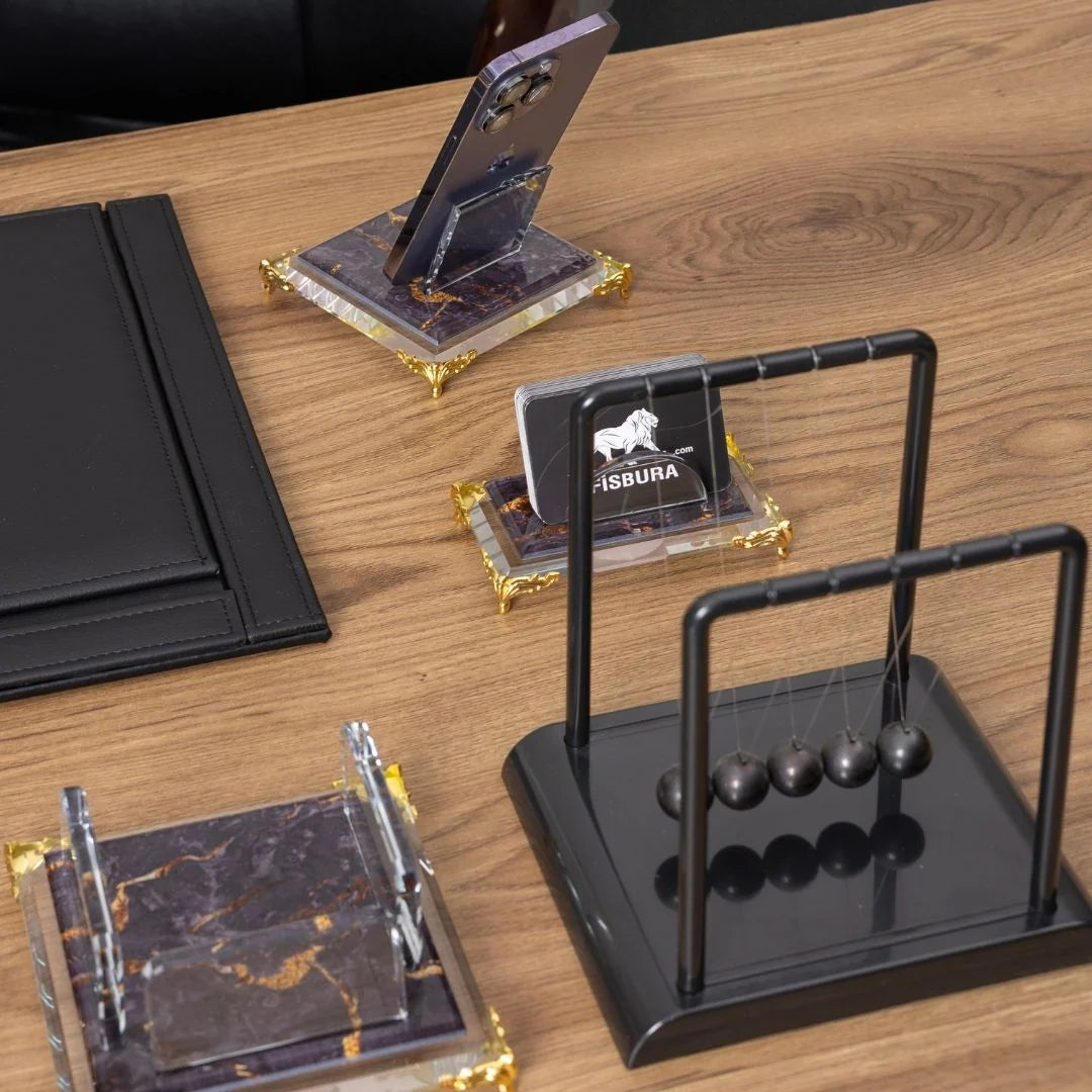 Elegance | 9-Piece Crystal Desk Set & Nameplate Set