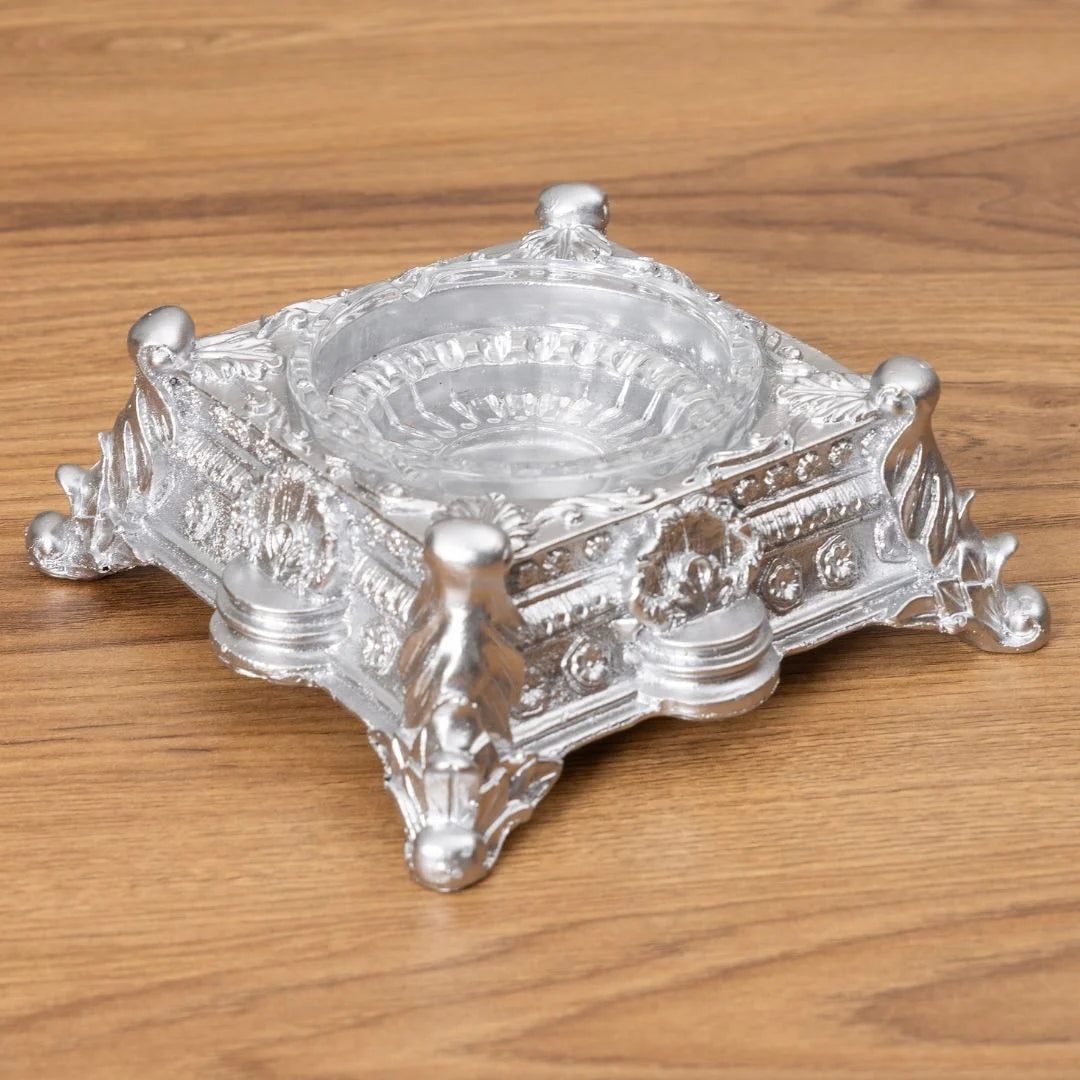 Special Crystal | 12-Piece Crystal Desk Set & Nameplate Set - Silver Accents
