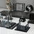 20-Piece Black Crystal Desk Set & Nameplate Set - Silver Details