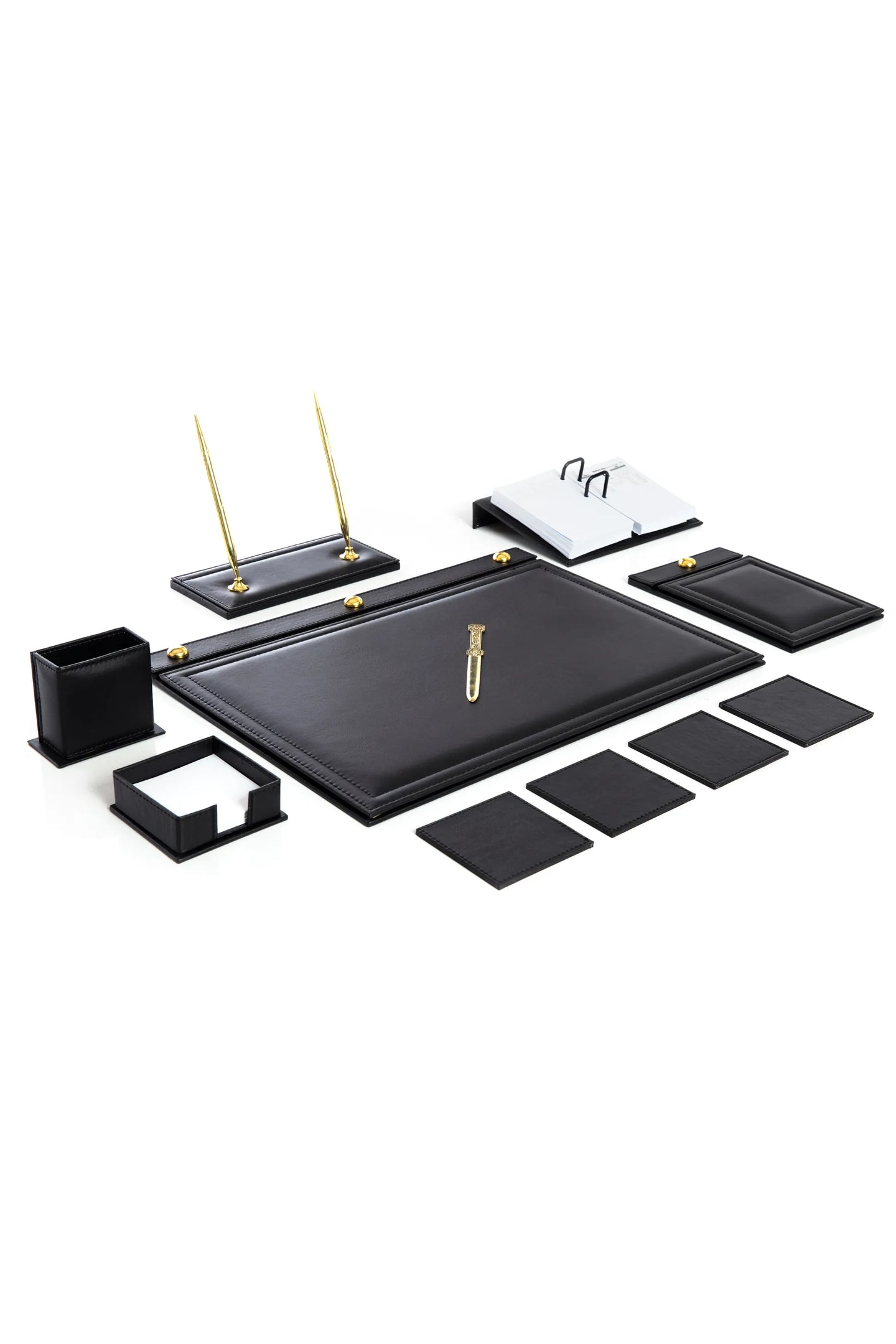 11-Piece Leather Desk Set with Accessories