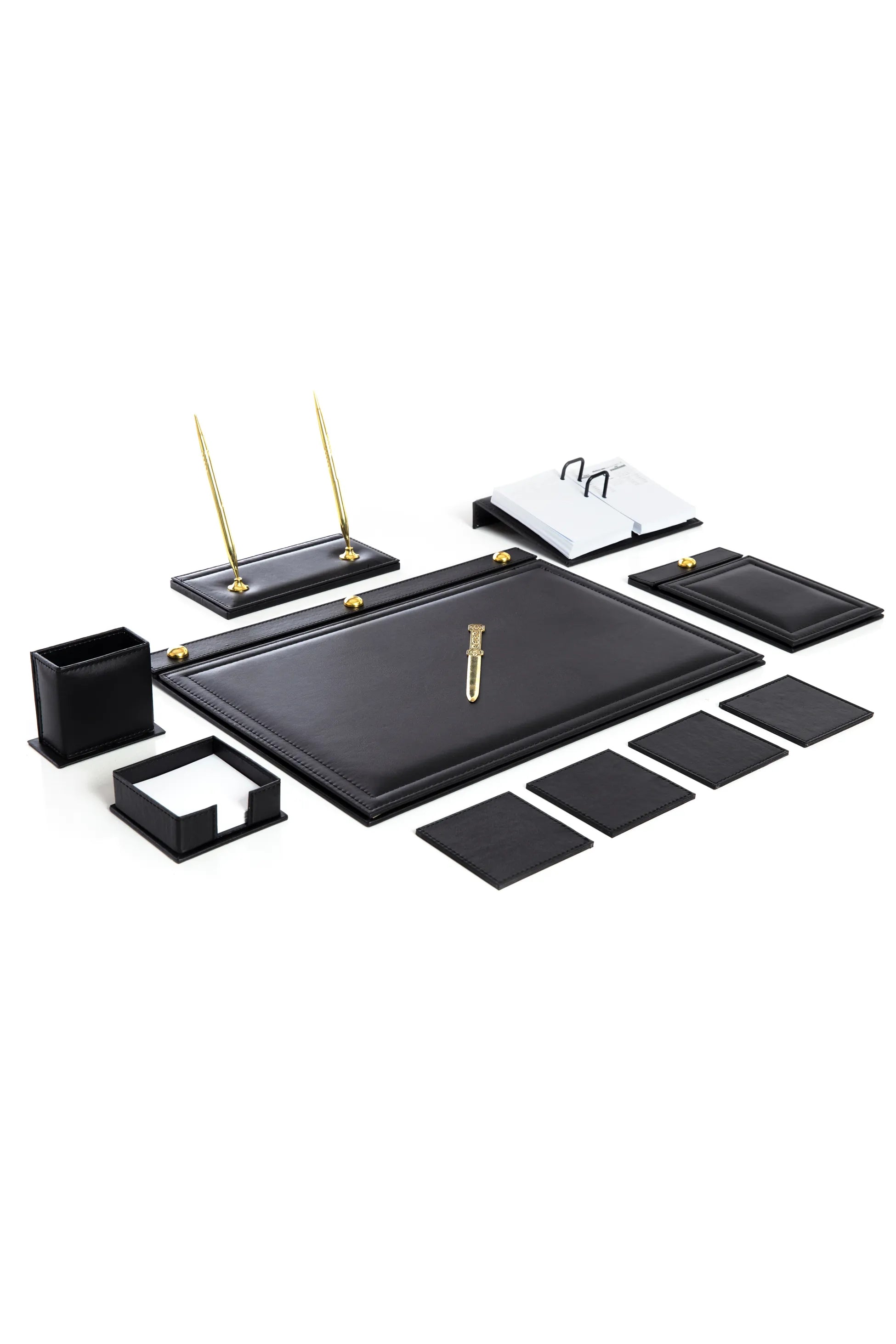 11-Piece Leather Desk Set with Accessories
