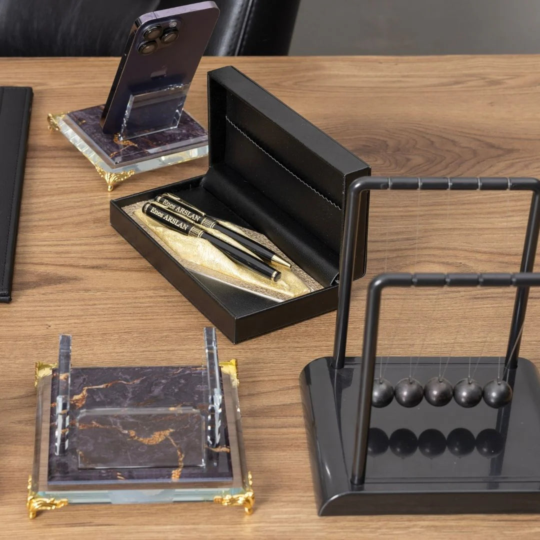 Elegance | 12-Piece Crystal Desk Set & Nameplate Set