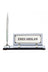 Crystal Glass Desk Nameplate with Single Pen Holder, Silver - Desktop Office Nameplate