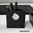 Black - Silver Black 8-Piece Leather Desk Set