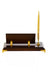 Gold-Base Wooden Desk Nameplate with Single Pen Holder