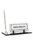 Crystal Glass Desk Nameplate with Single Pen Holder, Silver - Desktop Office Nameplate