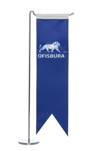 Swallowtail Logo T Table Flag Silver - Desktop Office Flag